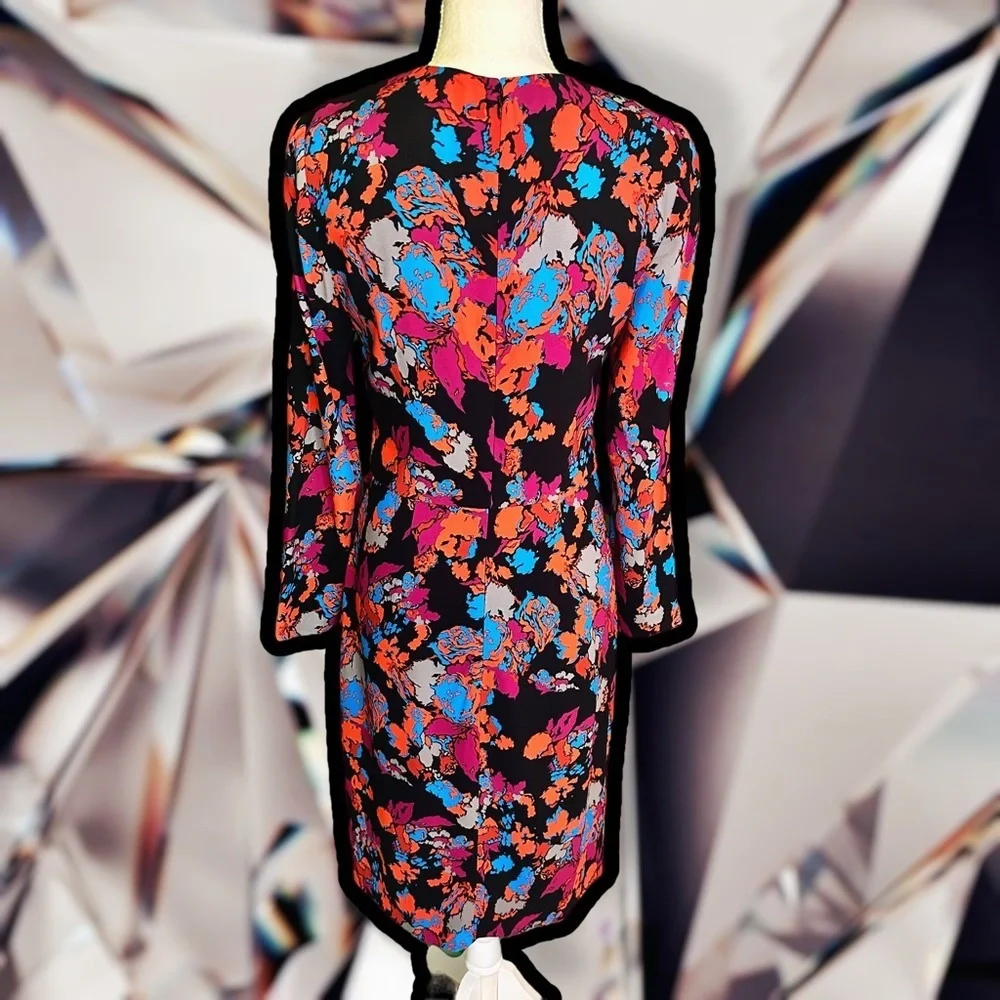 Givenchy Graphic Print Black Floral Long Sleeve Dress ASO Younger and The View - Picture 14 of 16